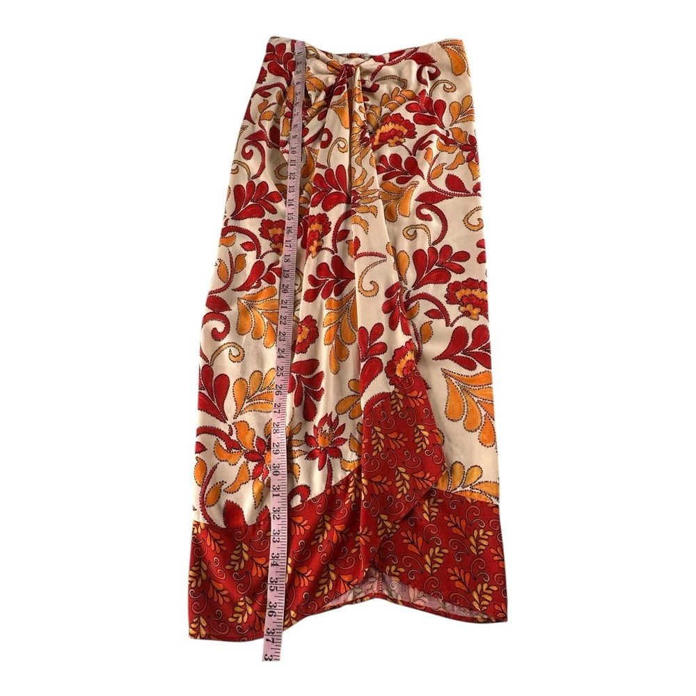 Zara Women Resortwear Wrap Bohemian Zip Back Maxi Skirt Size - Picture 7 of 11